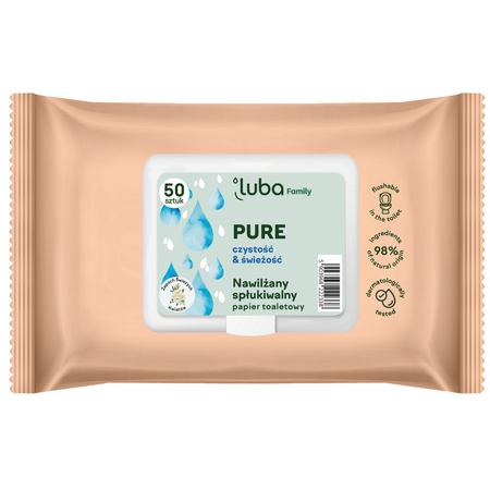 LUBA Family nawilżany papier toaletowy PURE 