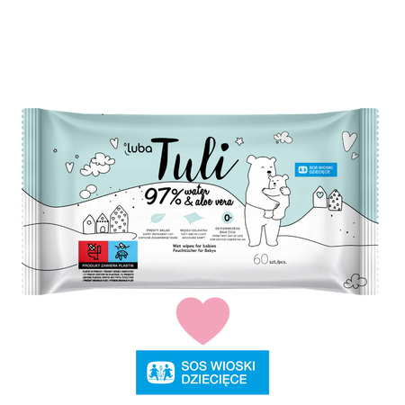 Chusteczki Nawilżane LUBA Tuli dzieci Woda i Aloes