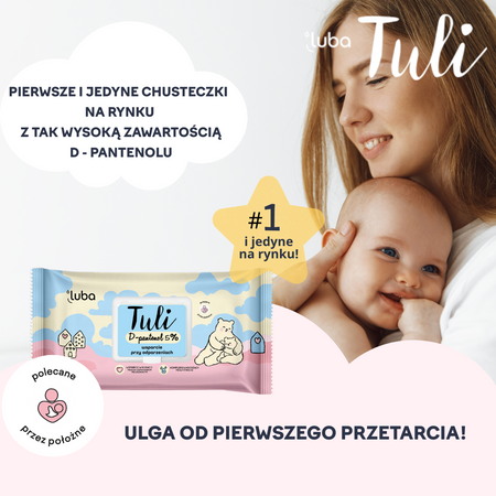 Luba Tuli D-pantenol 5%, nawilżane chusteczki dla dzieci 48 szt